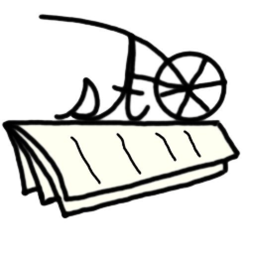 The Story Tiller logo: a tiller running across the pages of an open book, with the letters 's' and 't' forming its base behind the wheel.